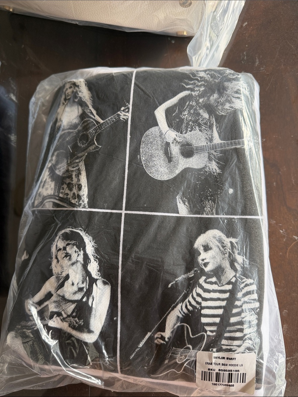 Official Taylor Swift Black Graphic Sweatshirt with White Photo Panels